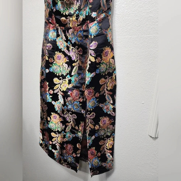 Vici Olia Ganni Jacquard Strapless Midi Dress Black NWT Wedding Party Guest - Picture 9 of 11